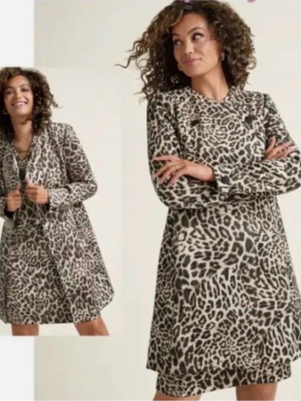CAbi Sophia Leopard Print 3 Piece Set - Jacket, Top and Skirt